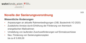 Sanierungsverordnung Punktation