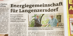 Die Initiatoren aus dem Gemeinderat haben es geschafft – die EEG ist endlich online. Foto: Bericht in der NÖN